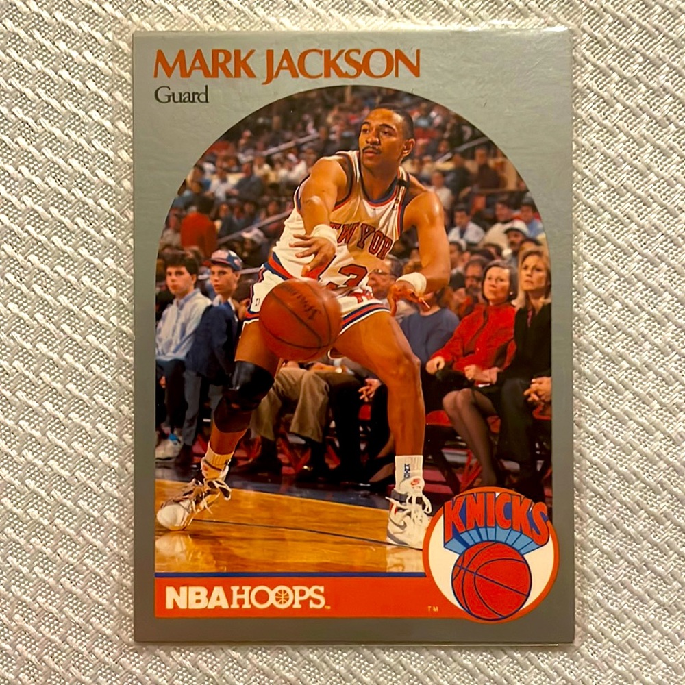 NBA Hoops 1990 Mark Jackson Card #205 with the Menendez Brothers good condition